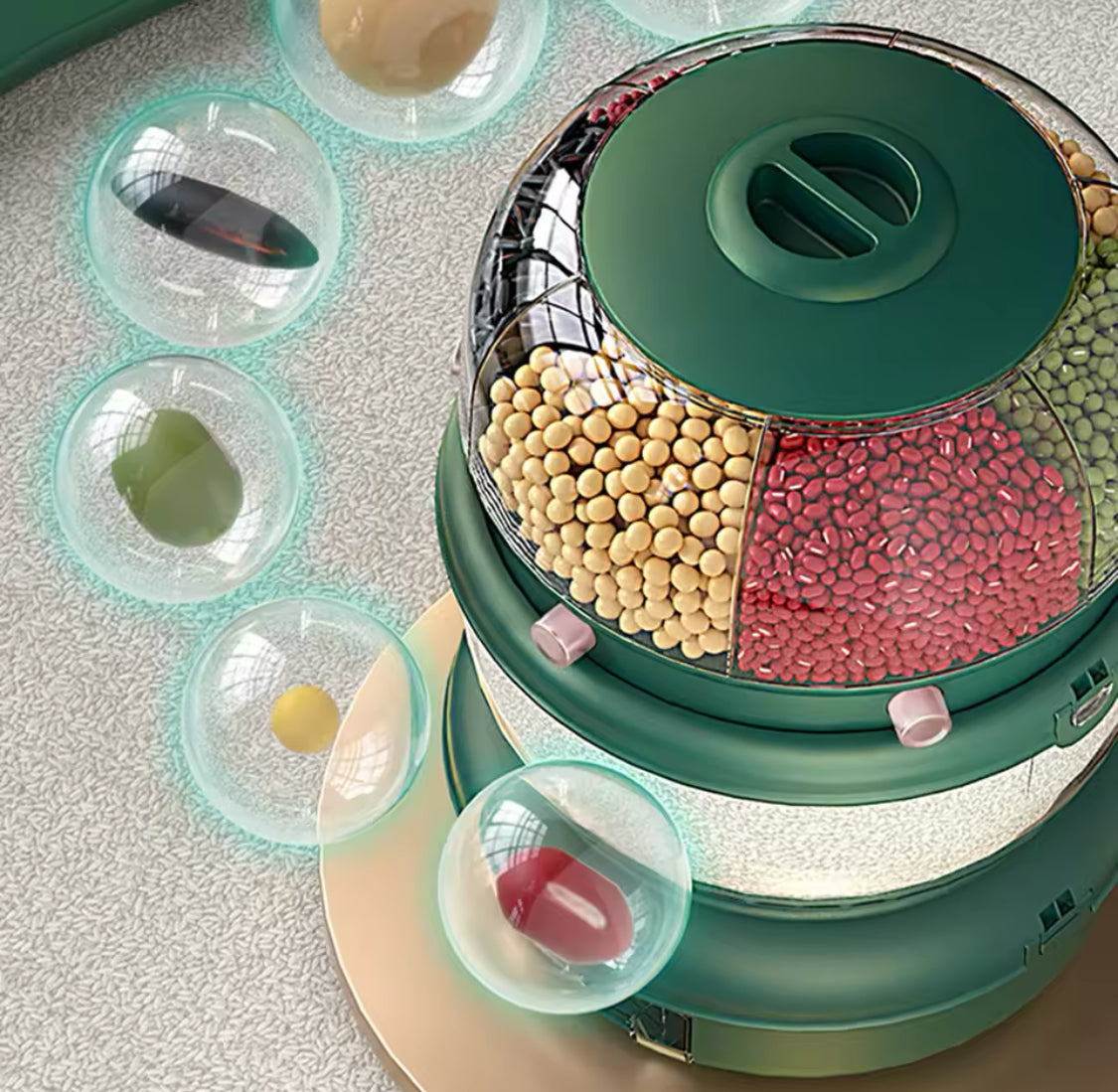 9KG Rotating Sealed Storage Box, Separated Sealed Rice Dispenser, Kitchen Accessories 9KG Rotating Sealed Storage Box, Separated Sealed Rice Dispenser, Kitchen Accessories